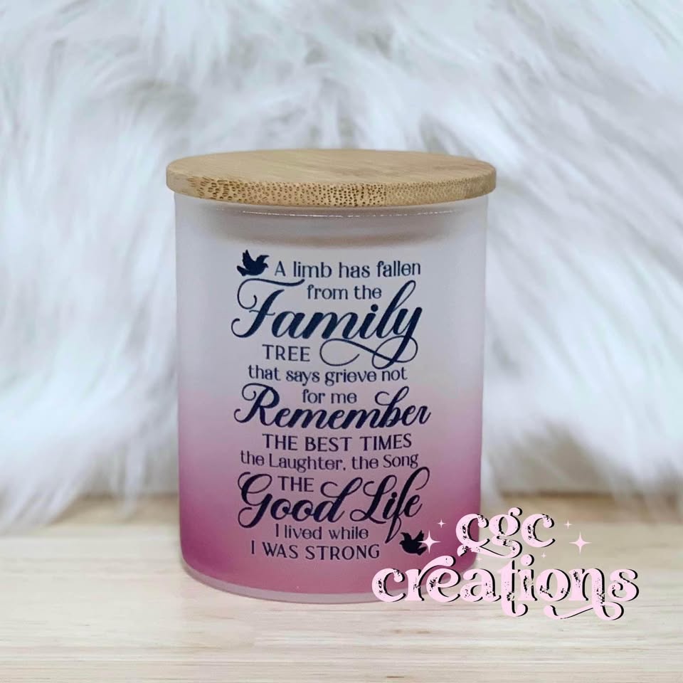 A Limb Has Fallen From The Family Tree Memorial Candle Jar With Battery Operated Votive