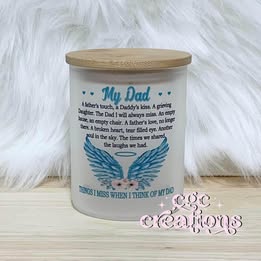 My Dad Memorial Candle Jar With Battery Operated Votive