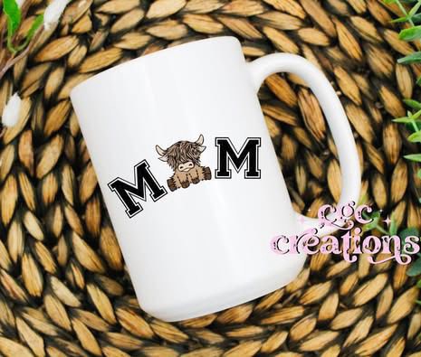 Mom With Cute Cow 15oz Ceramic Coffee Mug