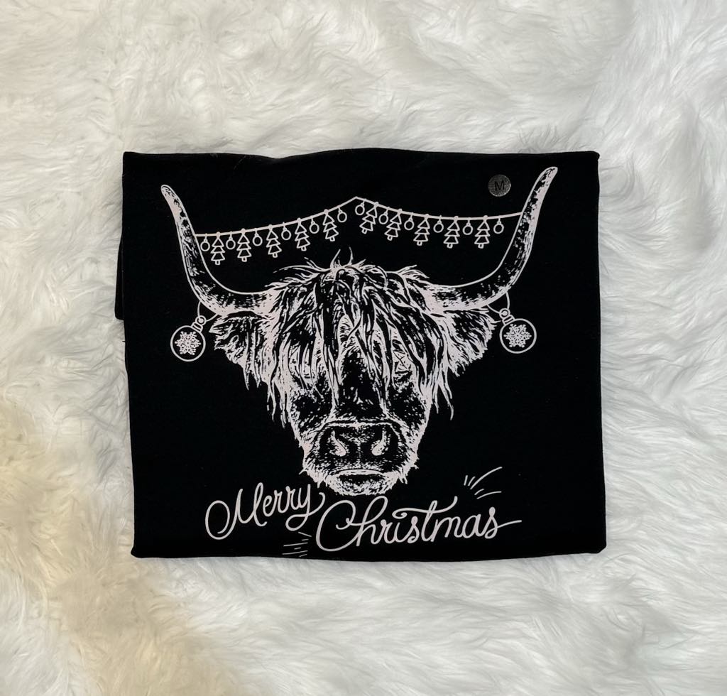 Highland Cow Christmas Crewneck Sweatshirt