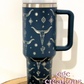 Navy Blue-Western Bullhorn 40 oz Insulated Tumbler