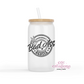 Badass Bestie 16oz Glass Cup With Lid
