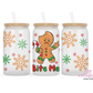 Bite Me Christmas 16oz Glass Cup With Lid