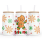 Bite Me Christmas 16oz Glass Cup With Lid