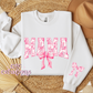 Mama Floral Toile Pink Coquette Crewneck Sweatshirt