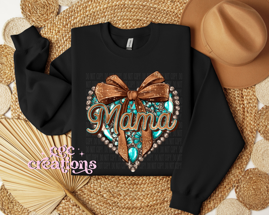 Western Mama Heart Crewneck Sweatshirt