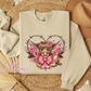 Cute Heart Highland Cow Crewneck Sweatshirt