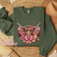 Cute Heart Highland Cow Crewneck Sweatshirt