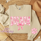 Dog Mom Floral Toile Pink Coquette Crewneck Sweatshirt