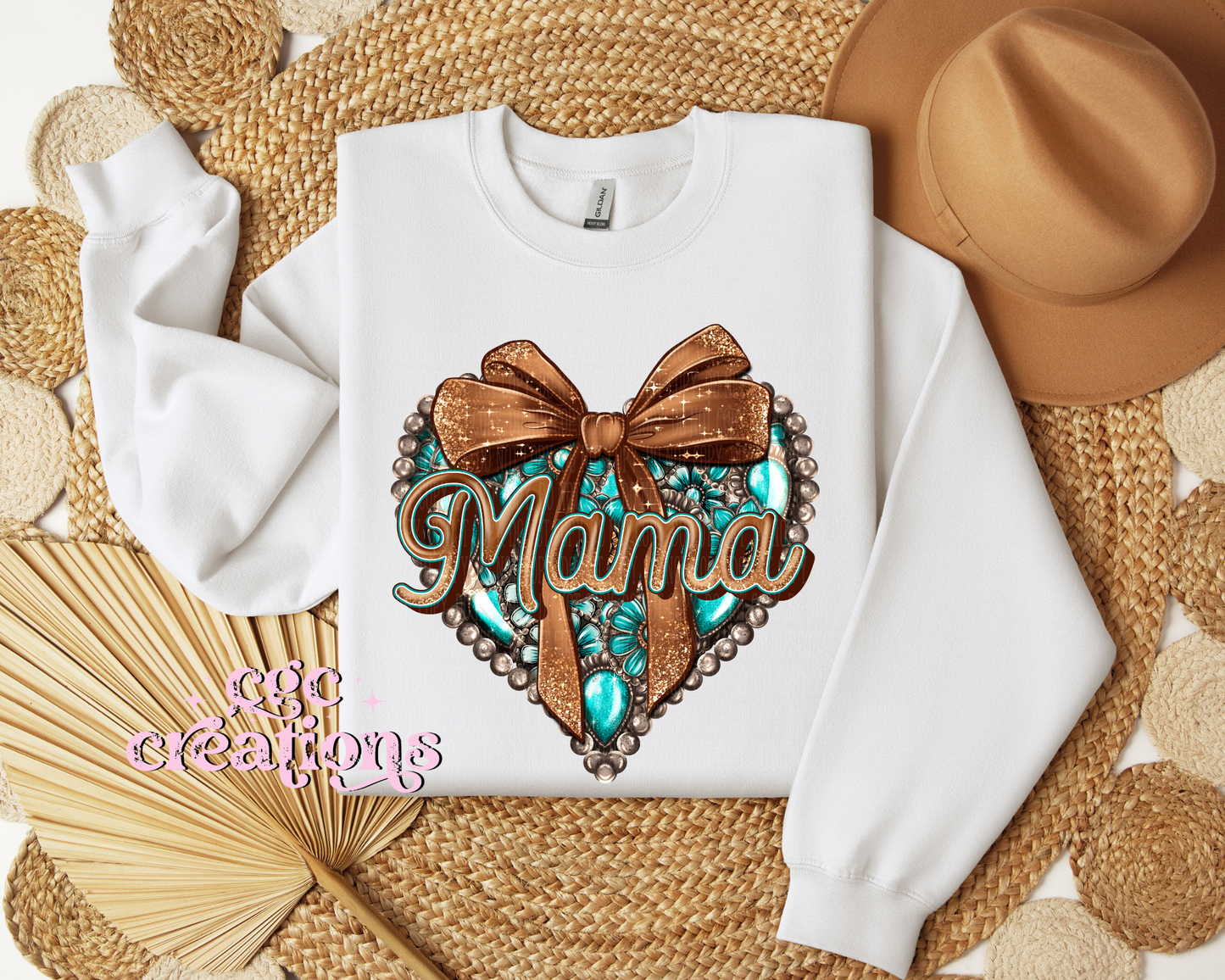 Western Mama Heart Crewneck Sweatshirt