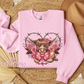 Cute Heart Highland Cow Crewneck Sweatshirt