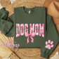 Dog Mom Floral Toile Pink Coquette Crewneck Sweatshirt