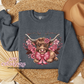 Cute Heart Highland Cow Crewneck Sweatshirt