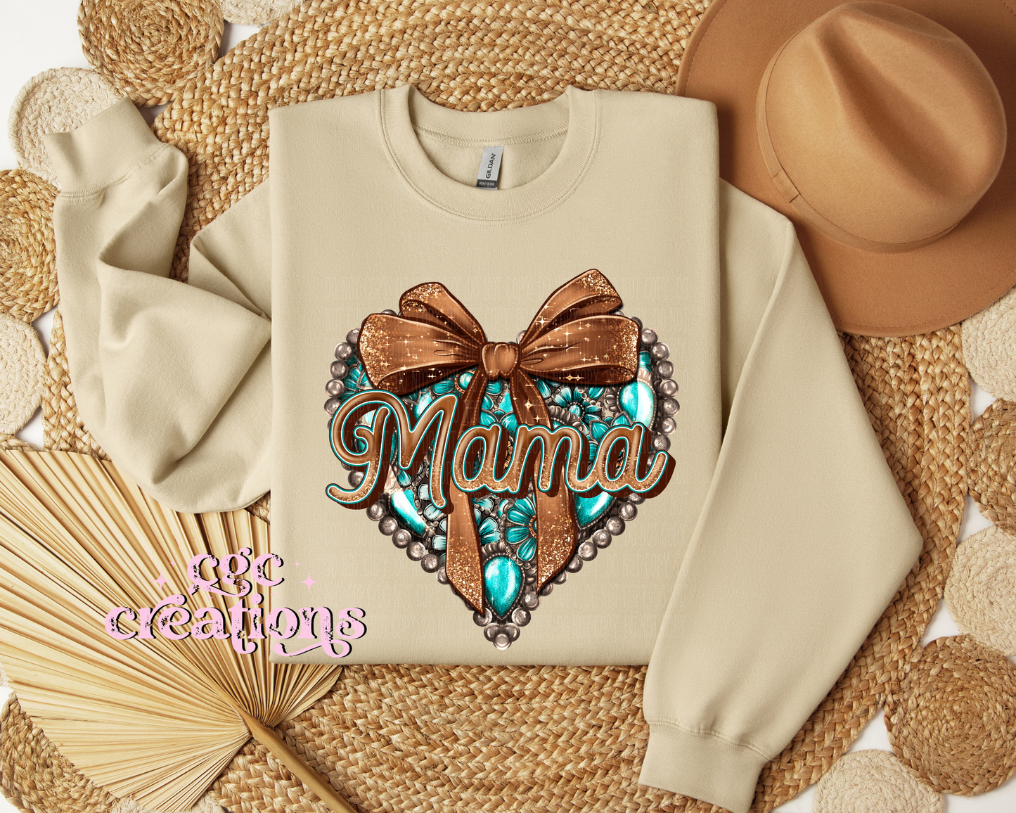 Western Mama Heart Crewneck Sweatshirt