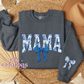 Mama Floral Toile Blue Coquette Crewneck Sweatshirt