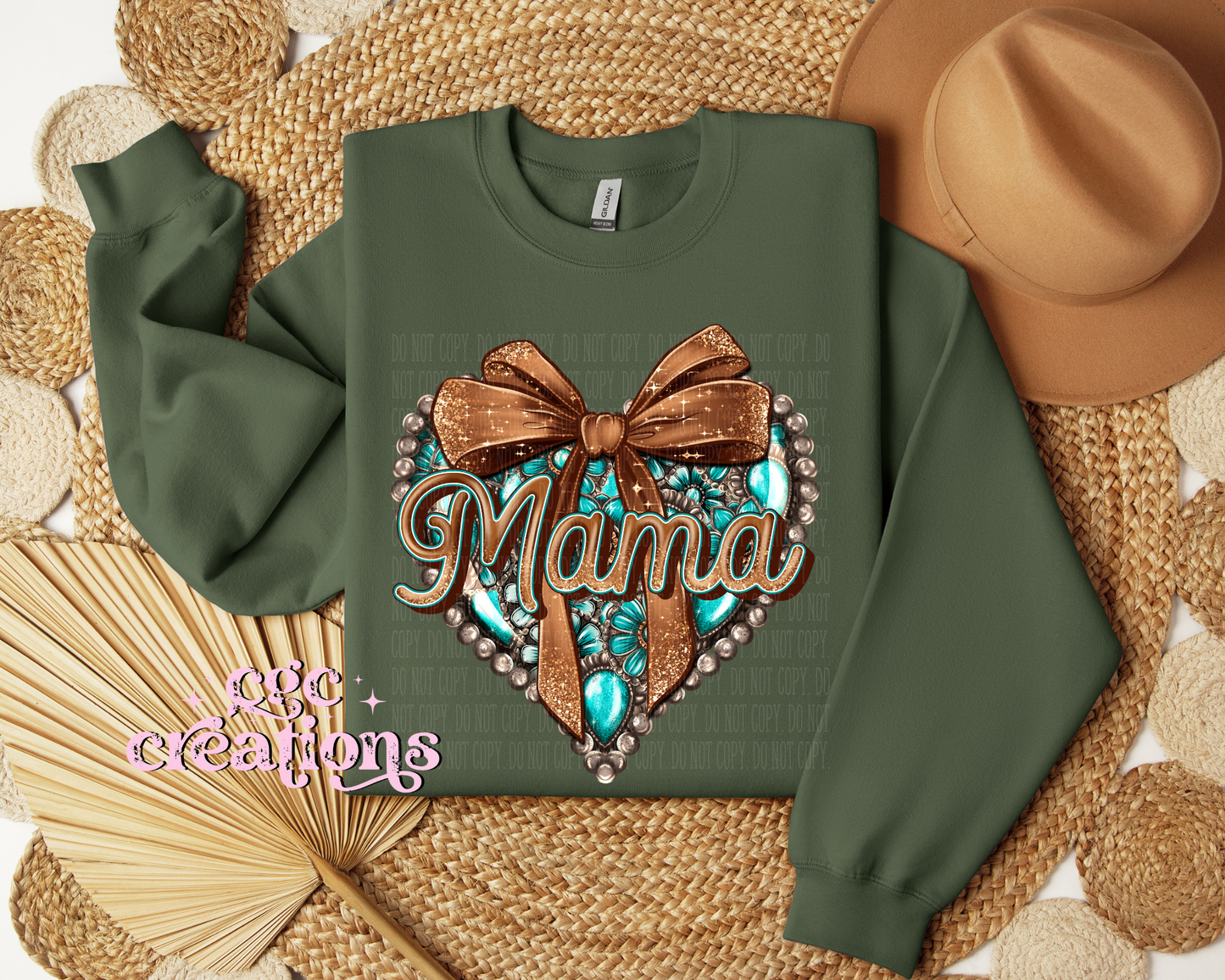 Western Mama Heart Crewneck Sweatshirt