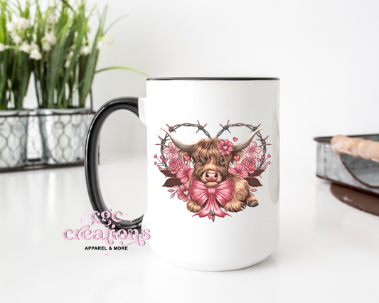 Cute Highland Cow Version 2 -15 oz Ceramic Coffee Mug