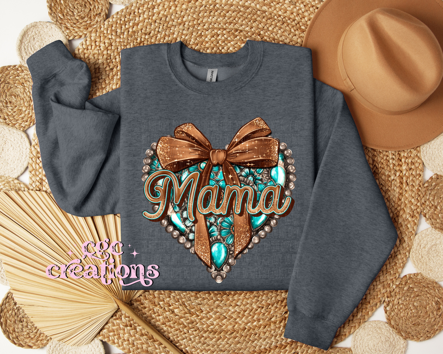 Western Mama Heart Crewneck Sweatshirt