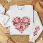 Floral Heart With Sleeve Design Crewneck Sweatshirt