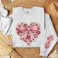 Floral Heart With Sleeve Design Crewneck Sweatshirt