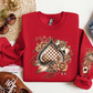 Checkered Spade With Sleeve Design #2 Crewneck Sweatshirt
