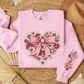 Floral Heart With Sleeve Design Crewneck Sweatshirt