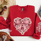 Floral Heart With Sleeve Design Crewneck Sweatshirt