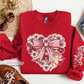 Floral Heart With Cupid And Sleeve Design Crewneck Sweatshirt