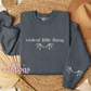 Violent Little Thing - White Print Crewneck Sweatshirt