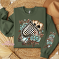 Checkered Spade With Sleeve Design #1 Crewneck Sweatshirt