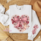 Floral Heart With Cupid And Sleeve Design Crewneck Sweatshirt