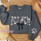 Dog Mom Floral Toile Black Coquette Crewneck Sweatshirt