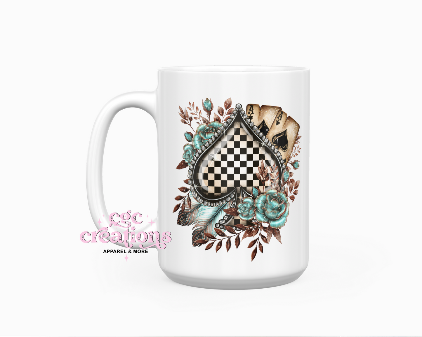 Checkered Spade #1 15oz Coffee Mug