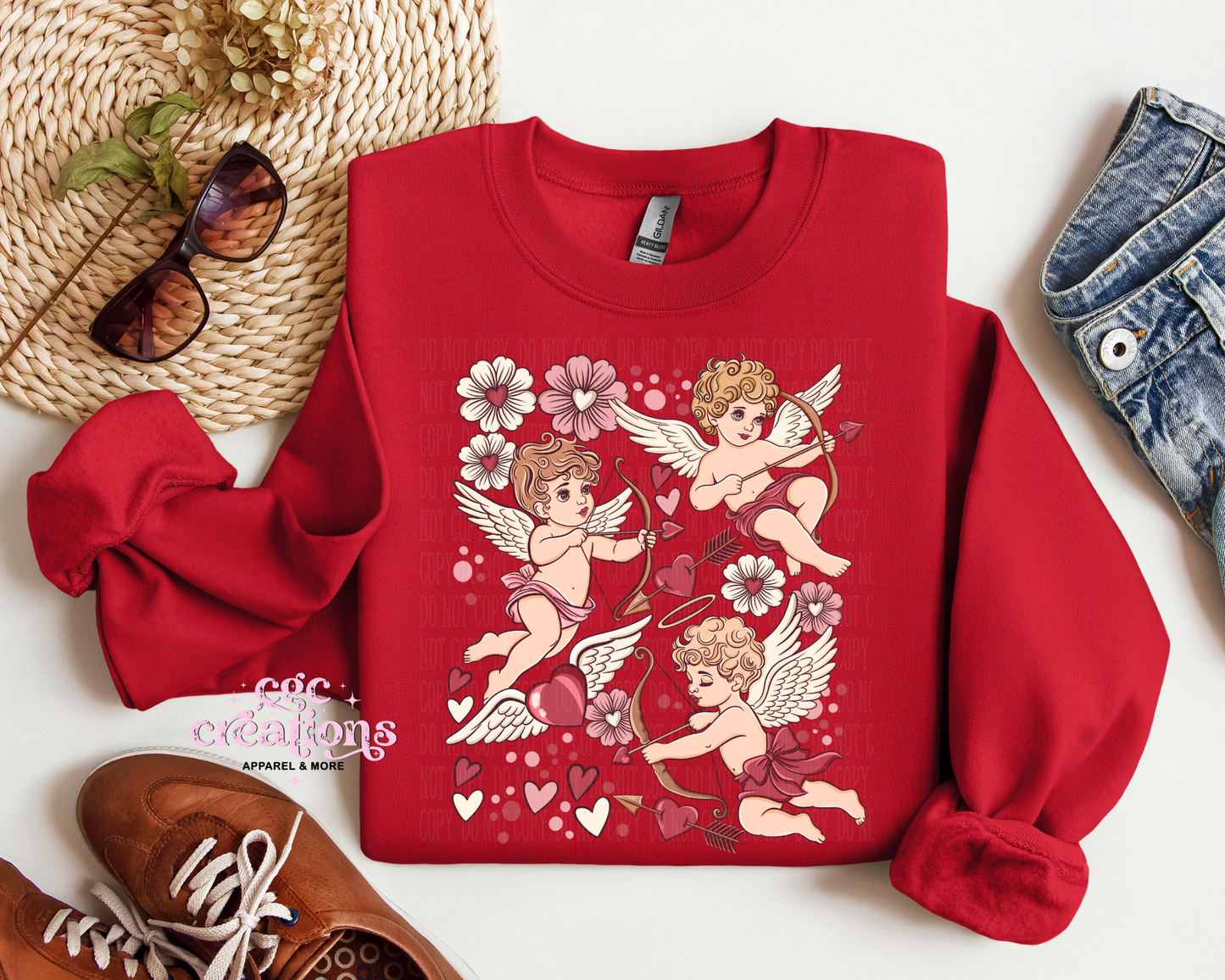 Cupid Valentine Collage Crewneck Sweatshirt