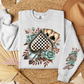 Checkered Spade With Sleeve Design #1 Crewneck Sweatshirt