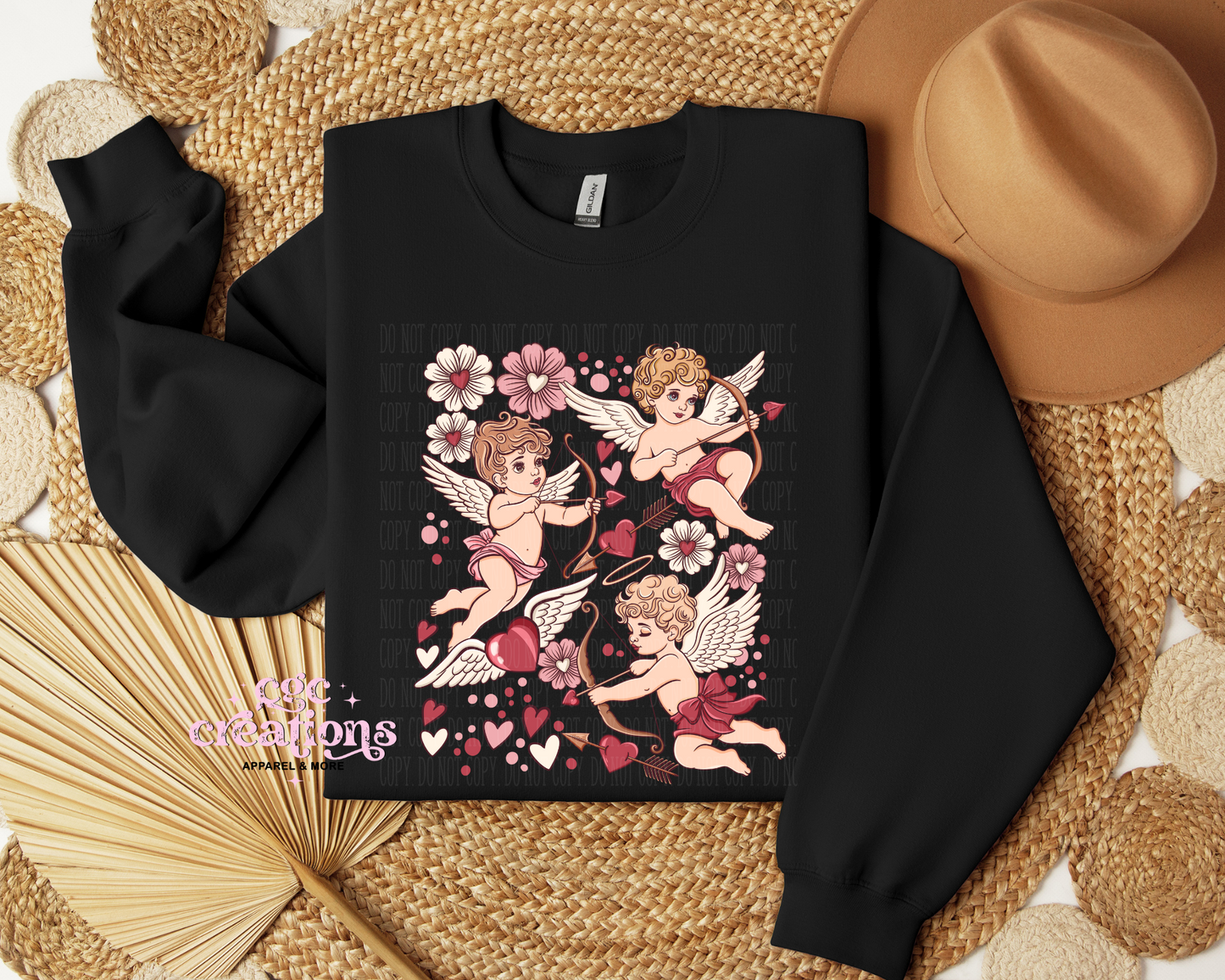 Cupid Valentine Collage Crewneck Sweatshirt