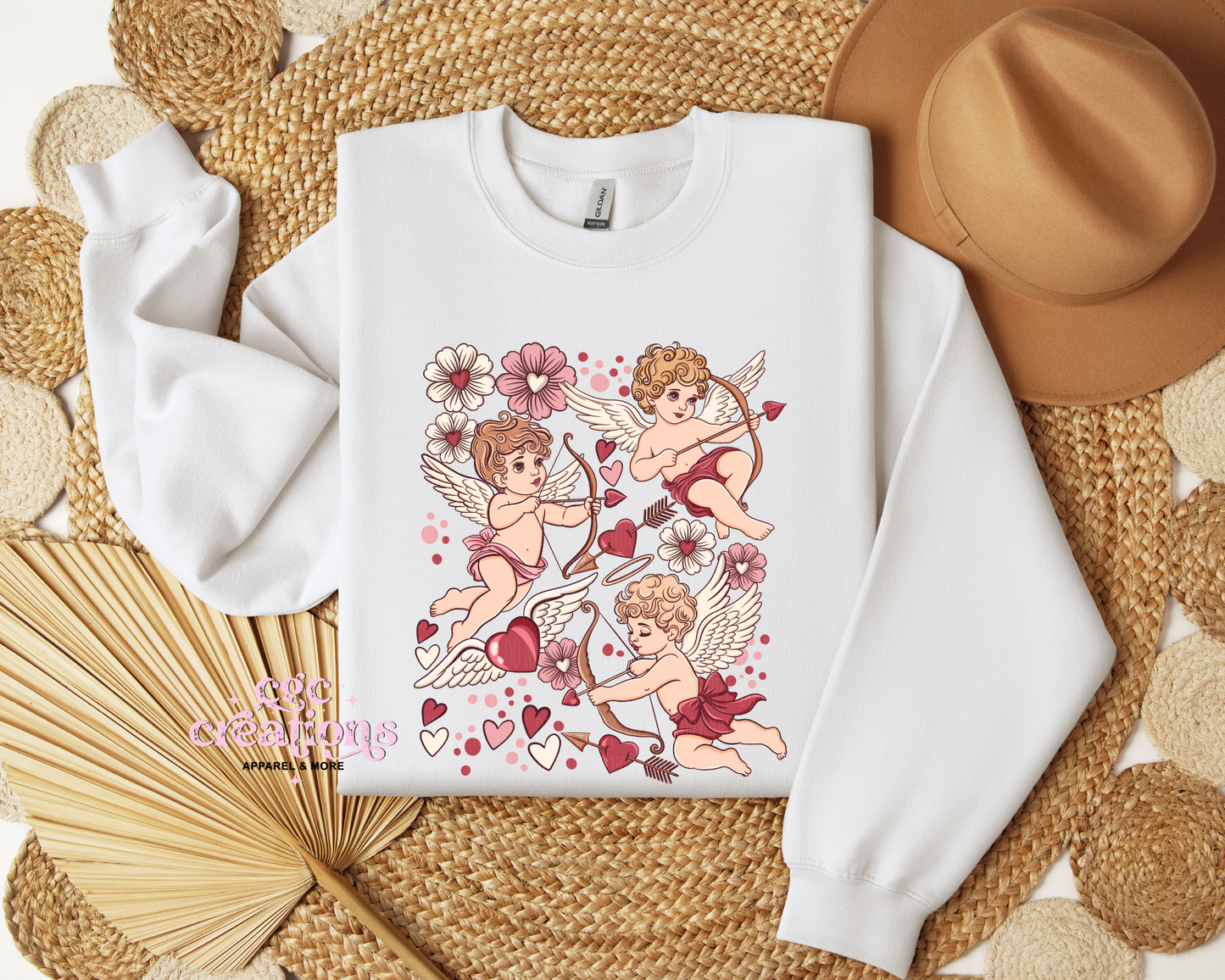 Cupid Valentine Collage Crewneck Sweatshirt