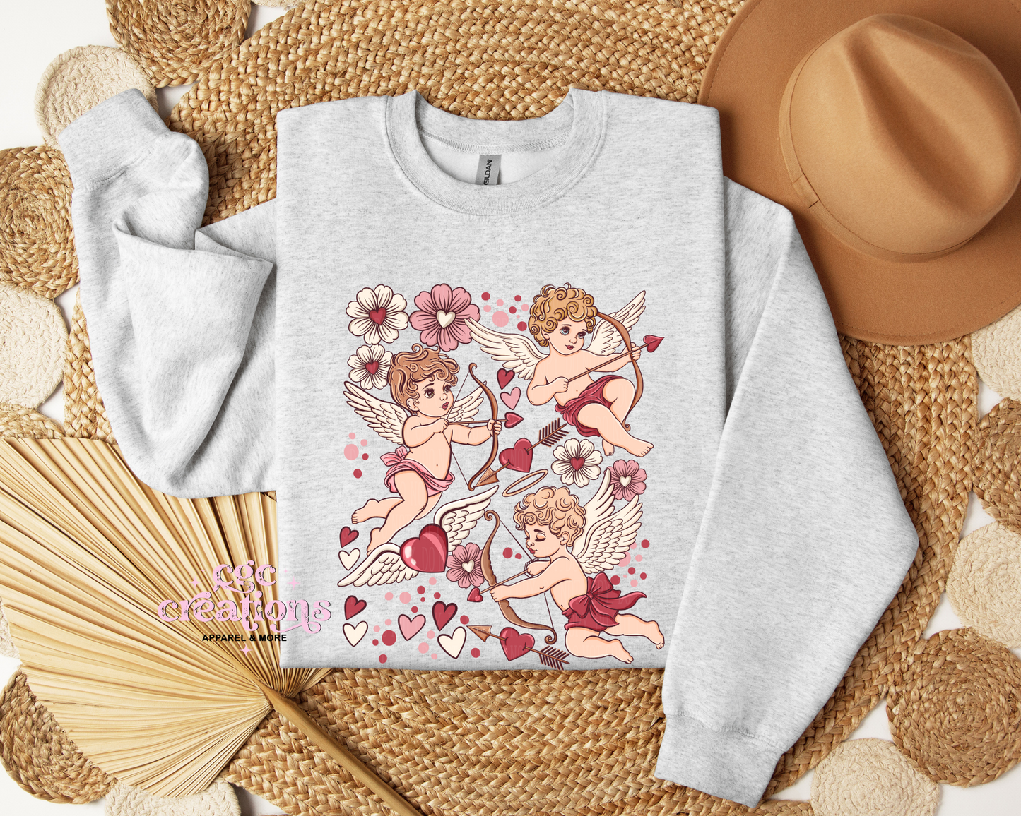 Cupid Valentine Collage Crewneck Sweatshirt