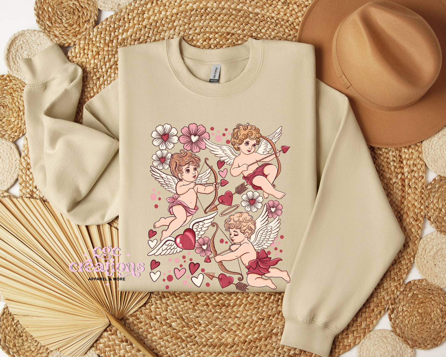 Cupid Valentine Collage Crewneck Sweatshirt