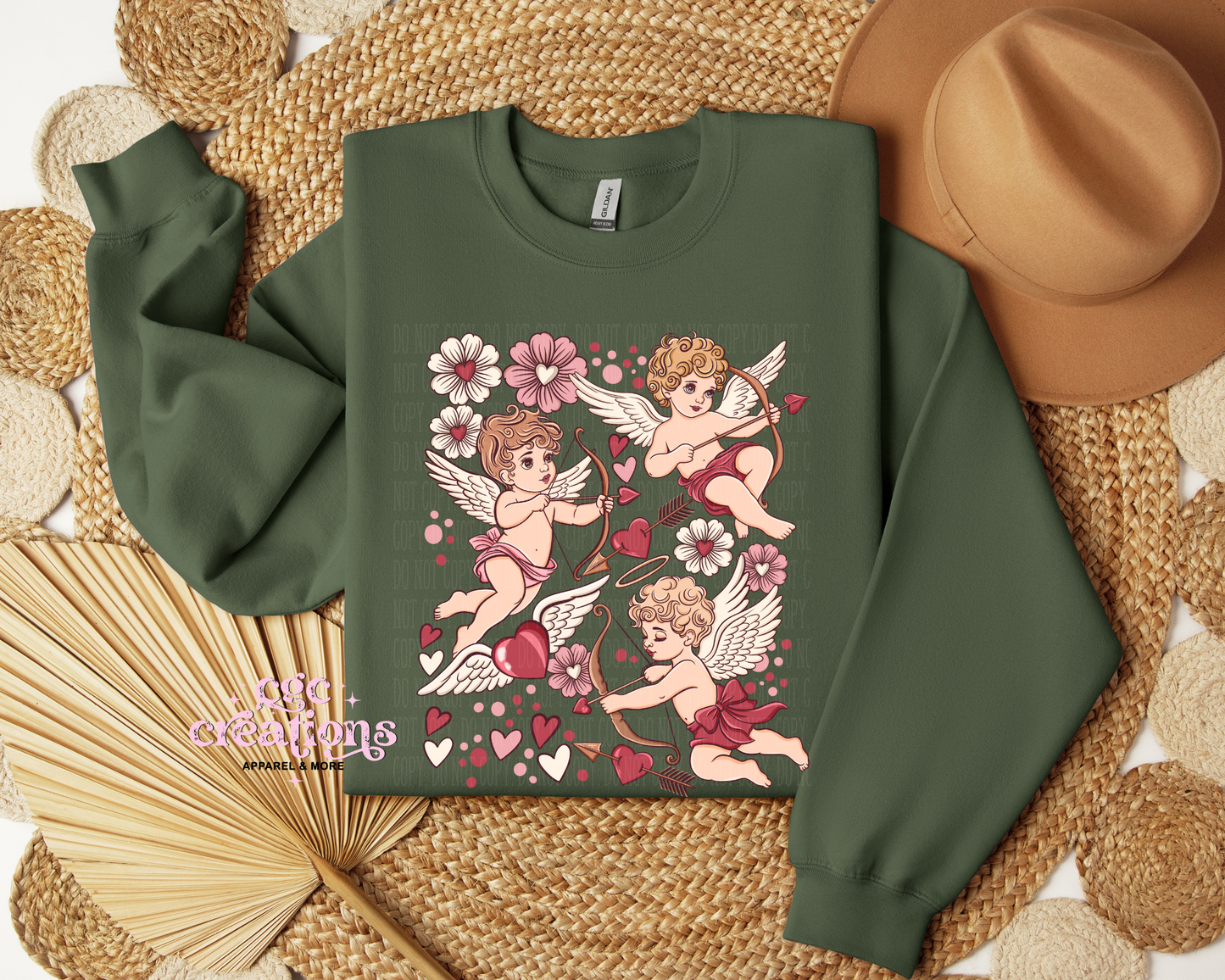 Cupid Valentine Collage Crewneck Sweatshirt