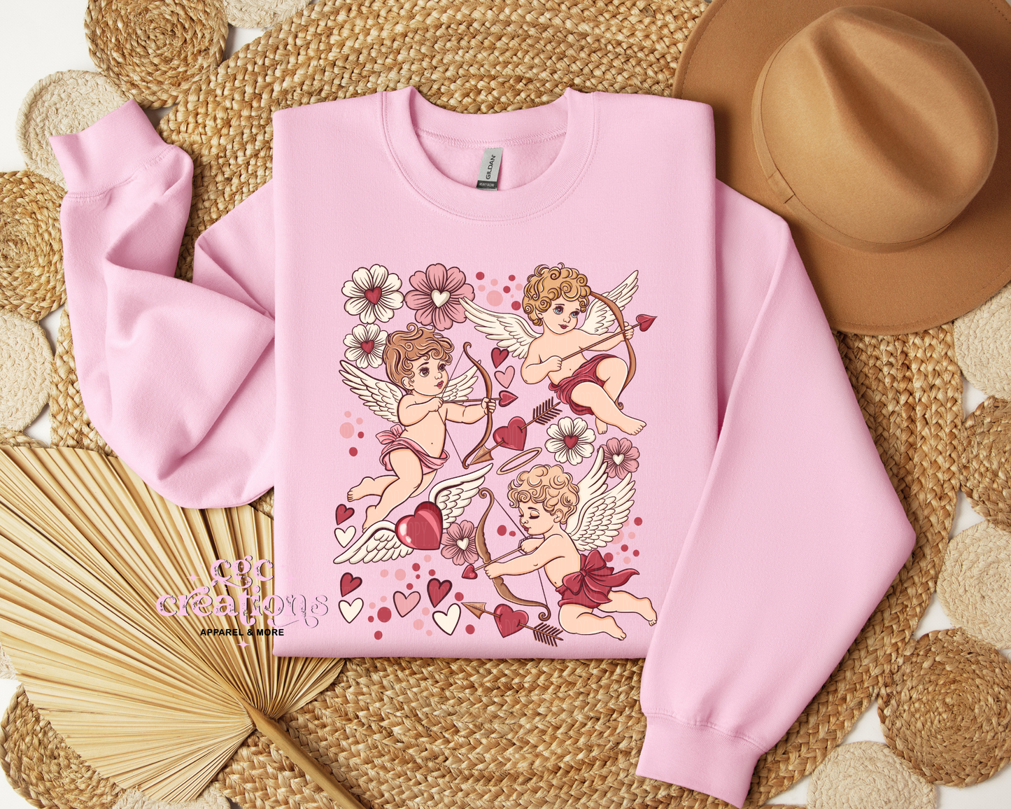 Cupid Valentine Collage Crewneck Sweatshirt