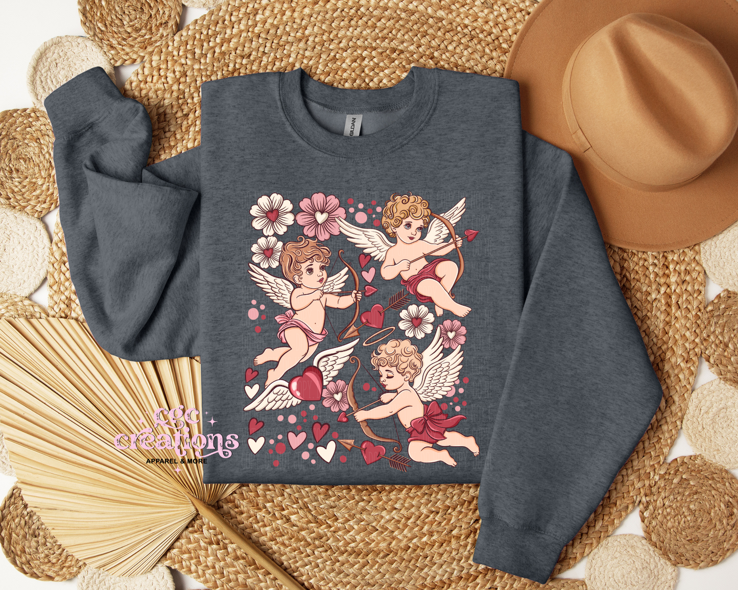 Cupid Valentine Collage Crewneck Sweatshirt