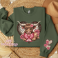 Cute Heart Highland Cow With heart Sleeve Crewneck Sweatshirt