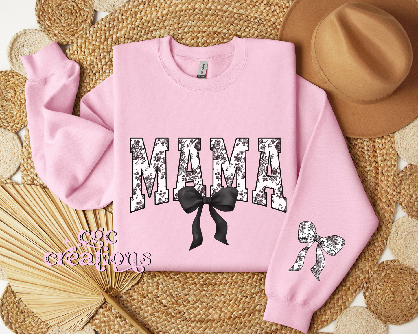 Mama Floral Toile Black Coquette Crewneck Sweatshirt