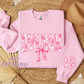 Dog Mom Floral Toile Pink Coquette Crewneck Sweatshirt