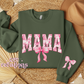 Mama Floral Toile Pink Coquette Crewneck Sweatshirt