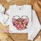 Cute Heart Highland Cow Crewneck Sweatshirt