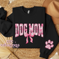 Dog Mom Floral Toile Pink Coquette Crewneck Sweatshirt