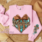 Western Mama Heart With Sleeve Design Crewneck Sweatshirt