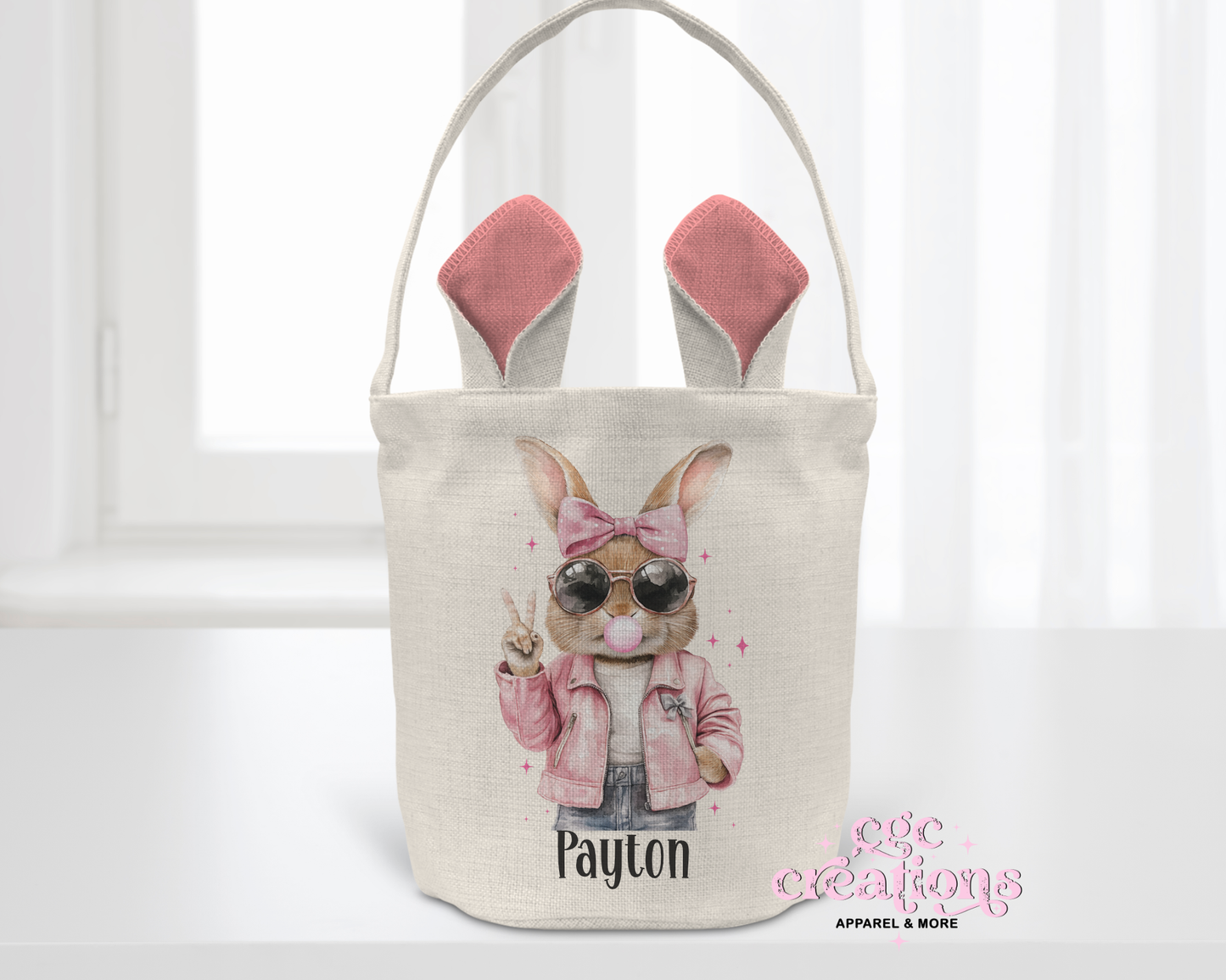 Personalized Bubble Blowing Rabbit Easter Bags